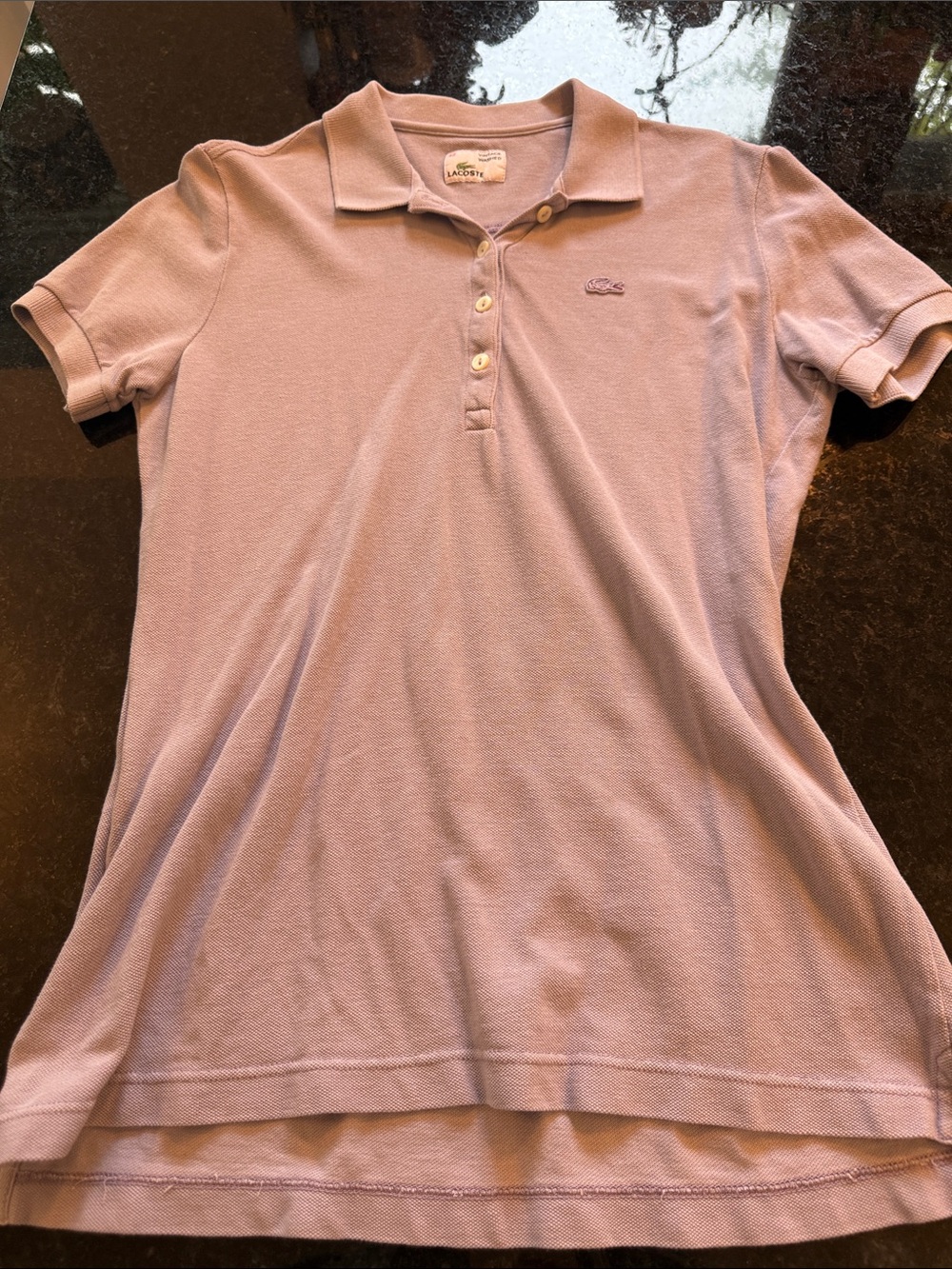 Lacoste Women's Light Lavender Button-Down Polo